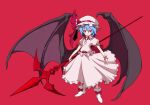  bat_wings blue_hair hat n_(ruff) red_eyes remilia_scarlet solo spear_the_gungnir touhou wings 