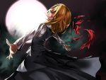  blonde_hair broken ex-rumia full_moon grin moon open_mouth outstretched_arms red_eyes ribbon rumia seal shirt short_hair skirt skirt_set smile solo something-4570 spread_arms the_embodiment_of_scarlet_devil touhou vest youkai 