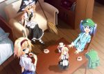  alice_margatroid apron aqua_eyes backpack bad_id bag bed blonde_hair blue_eyes blue_hair book bow broom cabinet capelet chair couch cup frills from_above hair_bobbles hair_bow hair_ornament hairband hat hat_ribbon kawashiro_nitori key kirisame_marisa looking_up matsuyama_nozomu multiple_girls randoseru ribbon saucer shanghai_doll short_hair sitting table tea teacup teapot touhou twintails waist_apron witch witch_hat yellow_eyes |_| 