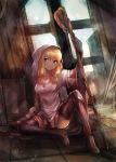  blue_eyes blush boots breasts cleavage final_fantasy final_fantasy_tactics gloves hood kara_(color) long_hair revised revision robe seductive_smile sitting smile solo spread_legs staff thigh-highs thigh_boots thighhighs twintails white_mage white_mage_(fft) 