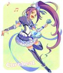  boots character_name cure_beat guitar heart instrument kurocchirokko kurokawa_ellen long_hair love_guitar_rod magical_girl musical_note open_mouth precure purple_hair side_ponytail siren_(suite_precure) skirt solo suite_precure thigh-highs thigh_boots thighhighs yellow_eyes 