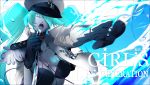  absurdres aqua_hair bad_id closed_eyes eyes_closed gloves hair_over_one_eye hat hatsune_miku highres open_mouth peaked_cap solo sword twintails vocaloid weapon 
