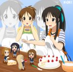  akiyama_mio apron black_hair blonde_hair blush blush_stickers bow brown_hair cake chibi food fruit hair_bow hair_ornament hairband hand_on_chest hand_on_face hand_on_own_chest hand_to_chest hands_on_own_face hirasawa_ui hirasawa_yui k-on! kotobuki_tsumugi long_hair minigirl multiple_girls nakano_azusa nangokushirokuma ponytail short_hair strawberry tainaka_ritsu tears twintails very_long_hair zoom_layer 