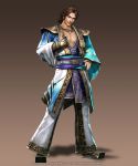  brown_hair cg dynasty_warriors dynasty_warriors_7 gloves koei necklace sangoku_musou shield sima_zhao smile solo warrior 