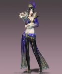  black_hair cg dress dynasty_warriors dynasty_warriors_7 jewelry koei midriff pantyhose sangoku_musou shield solo warrior zhen_ji 