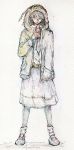  black_hair character_request dokuga dorohedoro genderswap hoodie necktie skirt traditional_media 