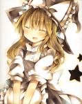  bad_id blonde_hair closed_eyes happy hat kirisame_marisa long_hair smile solo touhou wiriam07 witch witch_hat 