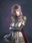  absurdres blue_eyes breast_hold breasts capeldonya dissidia_012_final_fantasy dissidia_final_fantasy elbow_gloves final_fantasy final_fantasy_xiii fingerless_gloves gloves highres lightning_farron lips long_hair pink_hair realistic solo 