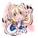  animal_ears blonde_hair blush_stickers cat_ears cat_tail chibi extra_ears hoshizuki_(seigetsu) kemonomimi_mode mizuhashi_parsee puru-see scarf sitting solo tail touhou trembling 