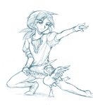  ahiru ahiru_(duck) artist_request ballet bird blue couple dancing duck fakir formal leg_lift leg_raised male monochrome open_mouth ponytail princess_tutu traditional_media yameshoko 