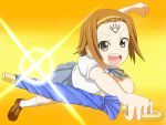  brown_hair dragon_quest_dai_no_daibouken grin hairband k-on! love parody samuraichamp short_hair smile tainaka_ritsu umbrella 