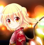 alternate_costume bell_(artist) blonde_hair blurry blush bokeh depth_of_field face flandre_scarlet glowing glowing_wings japanese_clothes kimono lights no_hat no_headwear red_eyes side_ponytail smile solo the_embodiment_of_scarlet_devil touhou wings yukata 