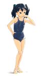  copyright_request np_(slipbounds) one-piece_swimsuit open_toe_shoes school_swimsuit solo swimsuit tongue twintails 