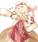  alice_(tales_of_symphonia_kor) bad_id blonde_hair character_name coat dress hand_on_hip happy hips jionghai open_mouth short_hair smile solo tales_of_(series) tales_of_symphonia tales_of_symphonia_knight_of_ratatosk veil yellow_eyes 