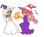  angry bow_tie doopliss dress fire gloves hat nintendo paper_mario paper_mario:_the_thousand-year_door party_hat pink_hair red_eyes super_mario_bros. violet_eyes vivian white_hair witch_hat 