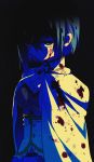  blood blood_on_face blood_splatter blood_stain blue_eyes blue_hair cape comic magical_girl mahou_shoujo_madoka_magica mesushirindaa miki_sayaka short_hair solo 