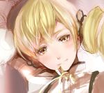  bad_id blonde_hair face light_smile mahou_shoujo_madoka_magica portrait rushka sketch solo tomoe_mami yellow_eyes 