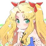  artist_request blonde_hair blush detached_collar green_eyes long_hair lotte_no_omocha! mutou_(canaria) mutou_mato pointy_ears twintails 