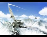  flying letterboxed m_spark mecha mountain no_humans realistic storm_sworder zoids 