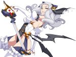  absurdres ban breasts chaos_code cthylla highres magical_girl sharp_teeth vector_trace white_hair yellow_eyes 