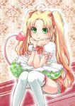  artist_request bad_id blonde_hair green_eyes long_hair lotte_no_omocha! mutou_(canaria) mutou_mato succubus thighhighs twintails 