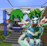 furry green_hair kemono kolshica minecraft original short_hair wings 