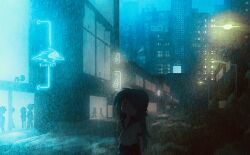  blue_hair blue_light cityscape depression izumi_konata konata_izumi lucky_star 