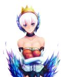  blue_eyes breast_squeeze breasts cleavage crossed_arms gwendolyn kara_(color) large_breasts odin_sphere short_hair solo white_hair 
