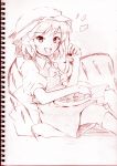  monochrome pink pink_background sketch touhou vent_arbre 