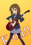  brown_eyes brown_hair guitar hirasawa_yui instrument k-on! leizero pantyhose school_uniform short_hair solo 