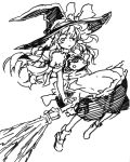  hat kirisame_marisa miwa_shirou miwa_shirow monochrome sketch touhou witch_hat 