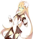  black_legwear blonde_hair blue_eyes flower ginka_sima gloves hair_ornament long_hair marta_lualdi smile tales_of_(series) tales_of_symphonia tales_of_symphonia_knight_of_ratatosk thighhighs white_background 