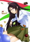  cake cherry doughnut food fruit highres long_hair original pastry purple_eyes skirt solo takao_(yuuki_maya) very_long_hair violet_eyes yuuki_maya 