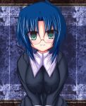  blue_hair blush ciel glasses green_eyes nun tsukihime 