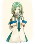  green_hair kochiya_sanae scarf smile sugi touhou 