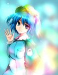  aqua_eyes aqua_hair blue_eyes blue_hair hat ifuji_sakura kawashiro_nitori short_hair side_tail smile solo touhou twintails 