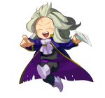  blush_stickers boots chibi closed_eyes coat cravat eyes_closed final_fantasy final_fantasy_vi forehead grey_hair male open_mouth paper_airplane pointing running scar setzer_gabbiani smile solo torn_clothes translation_request ucchii 