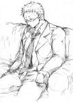  couch dorohedoro formal glasses male monochrome necktie shin sketch solo stitches suit 
