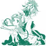  :&lt; animal_ears back-to-back basket bloomers dowsing_rod monochrome mouse mouse_ears mouse_tail multicolored_hair multiple_girls nazrin rod shinoasa sitting tail toramaru_shou touhou two-tone_hair 