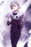  4_area angelo_sauper gundam gundam_unicorn male pilot_suit purple_eyes short_hair silver_hair solo uniform violet_eyes 