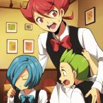  :t blue_hair brothers closed_eyes corn_(pokemon) dent_(pokemon) eyes_closed green_eyes green_hair gym_leader hair_over_one_eye hirococo lowres multiple_boys pod_(pokemon) pokemon pokemon_(game) pokemon_black_and_white pokemon_bw red_eyes red_hair redhead ribbon siblings waiter 