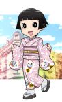  black_hair cat doraemon fujiko_f_fujio_(style) ikoku_meiro_no_croisee japanese_clothes kimono parody short_hair style_parody ueyama_michirou yune_(ikoku_meiro_no_croisee) 