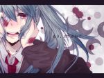  artist_request bandage bandage_over_one_eye bandages blood blue_hair face gatma hands_on_face hands_on_own_face hatsune_miku injury letterboxed long_hair necktie open_mouth red_eyes rolling_girl_(vocaloid) tears text translated translation_request unemura vocaloid 