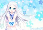  blue_eyes dress flower honma_meiko long_hair mao_a_mi_mi silver_hair 