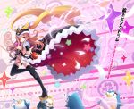  anger_vein animal_hat apple bandaid beelzebub_(azazel-san) bird boots brown_hair crown food fruit hat highres long_hair long_skirt mawaru_penguindrum panties penguin penguin_1-gou penguin_2-gou penguin_3-gou petals pink_eyes princess_of_the_crystal skirt sparkle star sweatdrop syaron takakura_himari thigh-highs thigh_boots thighhighs underwear yondemasuyo_azazel-san 