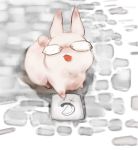  barnaby_brooks_jr bunny glasses mochi_mocchi no_humans paper rabbit solo tiger_&amp;_bunny 