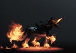  dark darkness fire horse naknak no_humans unicorn 
