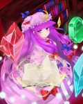  book crescent hat long_hair magic_circle patchouli_knowledge purple_eyes purple_hair solo touhou tsukikusa very_long_hair violet_eyes 