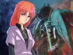  gundam_unicorn kshatriya long_hair marida_kruz mecha orange_hair ponytail purple_eyes solo violet_eyes yosaku_(j-tp) 