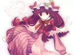  crescent hat long_hair munya patchouli_knowledge purple_hair red_eyes solo touhou 